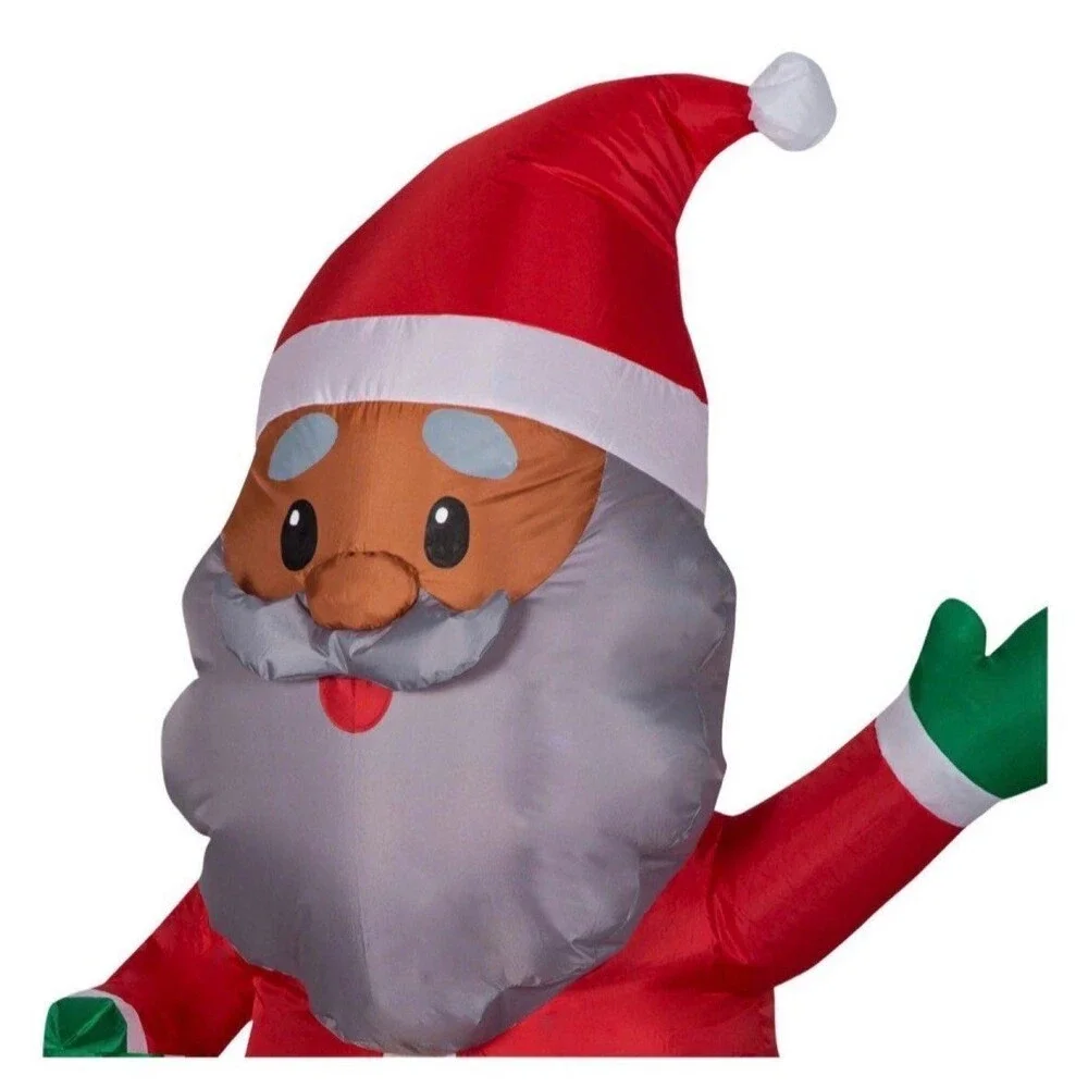 4ft African American Santa Holiday Airblown Inflatable